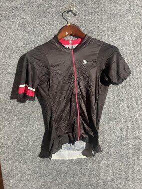 Giordana Cycling Jersey Mens XL Black Pink Full Zip Short Sleeve Pockets Bike